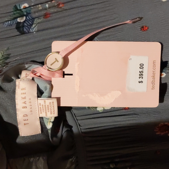 Ted Baker, size 12 sleeveless grey floral midi dress - Picture 4 of 15